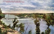 United States Lock and Dam No 2, Mississippi River, Minneapolis, Minnesota, USA, 1910