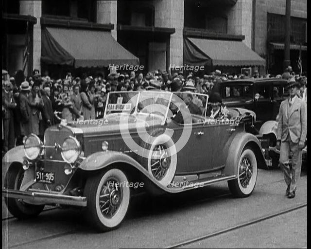 United States of America's President Herbert Clark Hoover and the First Lady Lou Henry Hoover...1930 Creator: British Pathe Ltd.