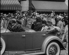 United States of America's President Herbert Clark Hoover and the First Lady Lou Henry Hoover...1930 Creator: British Pathe Ltd