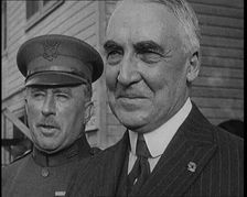 United States Senator from Ohio and Presidential Candidate Warren Harding Stopping for..., 1920. Creator: British Pathe Ltd