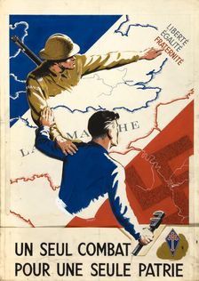 Unity of Strength - Inter-allied posters: Liberté, Egalité, Fraternité between 1939 and 1946. Creators: Central Office of Information, Unknown