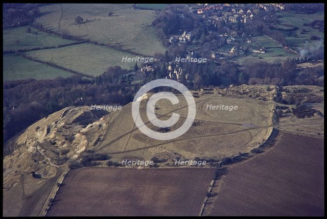 Univallate Iron Age hillfort on Leckhampton Hill, Cheltenham, Gloucestershire, 1971. Creator: Jim Hancock.