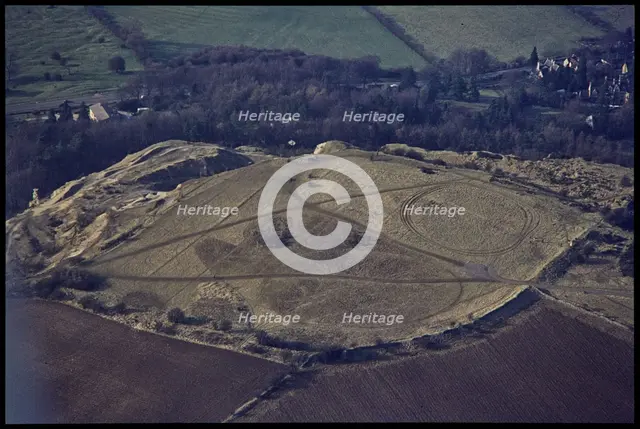 Univallate Iron Age hillfort on Leckhampton Hill, Cheltenham, Gloucestershire, 1971. Creator: Jim Hancock.