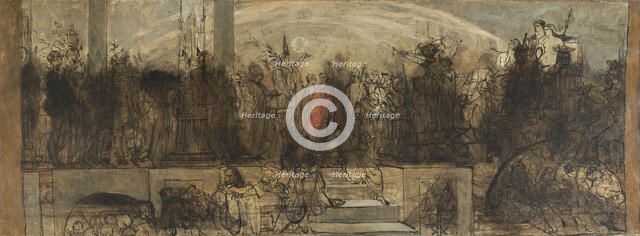Universal Judgment, sketch. Creator: Auguste Barthelemy Glaize.