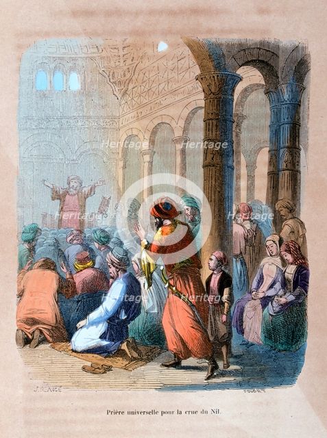 'Universal Prayer for the Flooding of the Nile', Egypt, c1847. Artist: Jean Adolphe Beauce