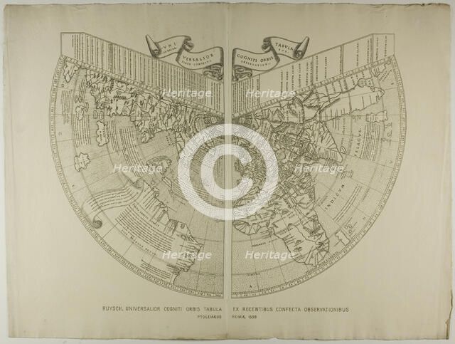 Universalior Cogniti Orbis Tabula, Ex Recentibus Confecta Observationibus Ruysch, 1508, reprint 1889 Creator: Unknown.