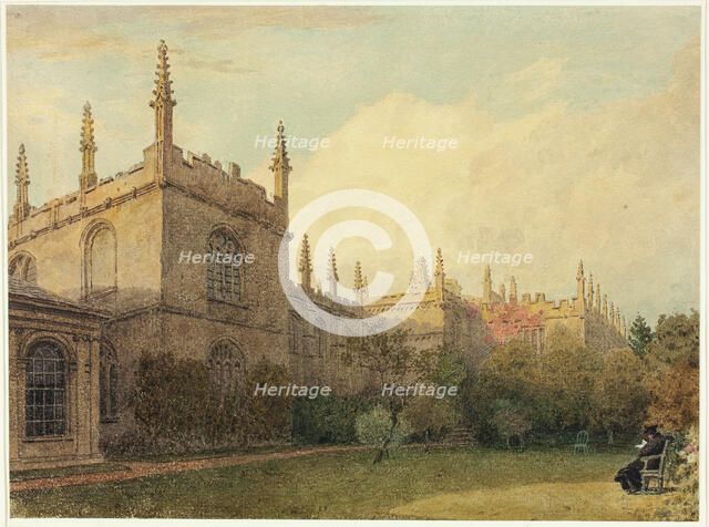 University Buildings from Exeter College Gardens, n.d. Creator: Frederick Mackenzie.
