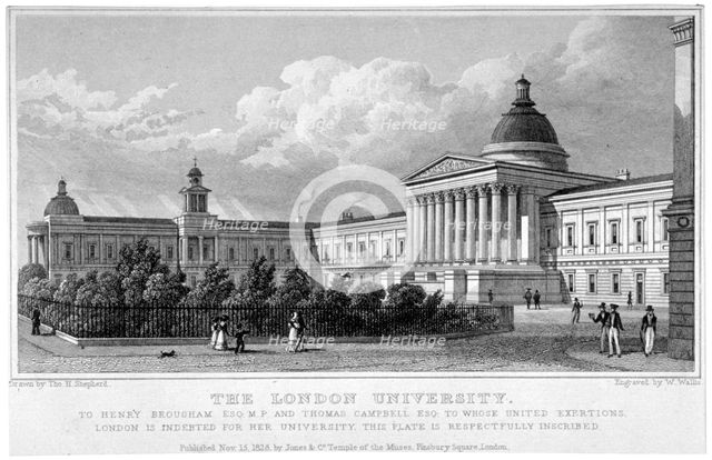 University College, Gower Street, London, 1828. Artist: W Wallis