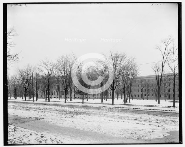University of Michigan campus from State Street, between 1890 and 1901. Creator: Unknown.
