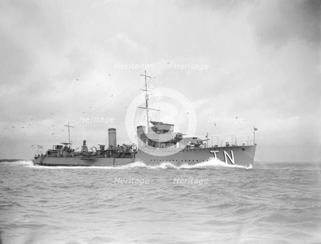 Unkown navel vessel, early 20th century. Creator: Kirk & Sons of Cowes.