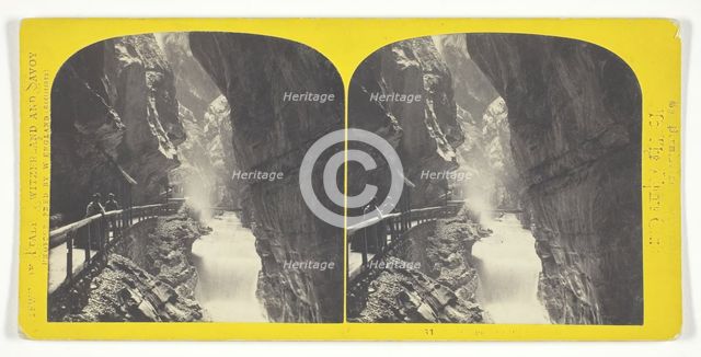 Unknown [waterfall in a ravine], 1850/96.  Creator: William England.