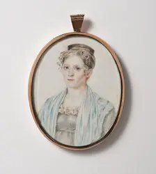 Unknown woman (verso). Gold mounting by Olof Hallman..., c.1800. Creator: Gustaf Wilhelm Finnberg
