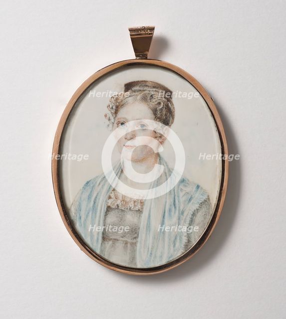 Unknown woman (verso). Gold mounting by Olof Hallman...,  c.1800. Creator: Gustaf Wilhelm Finnberg.