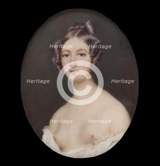 Unknown woman with bare breasts, 1837. Creator: Lizinska de Mirbel.