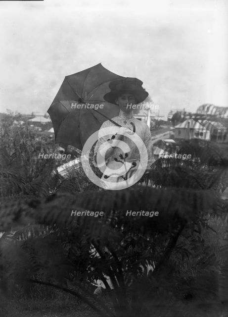 Unknown woman at "Cnoc Rhu", Victoria Street, Red Hill, c1900s. Creator: Robert Augustus Henry L'Estrange.