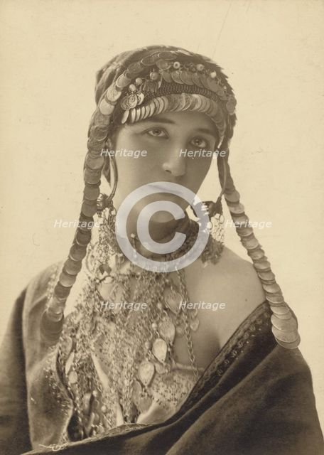 Unknown Woman in Theatrical Costume, 1913-1920. Creator: Paul Nadar.