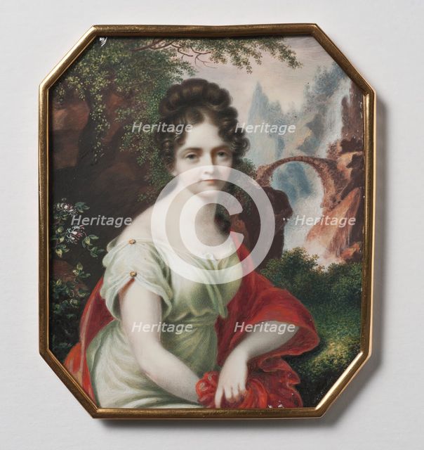 Unknown woman in landscape, c19th century. Creator: Carl Gottlob Schmeidlers.