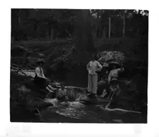 Unknown women swimming in creek, c1900s. Creator: Robert Augustus Henry L'Estrange