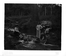 Unknown women swimming in creek, c1900s. Creator: Robert Augustus Henry L'Estrange