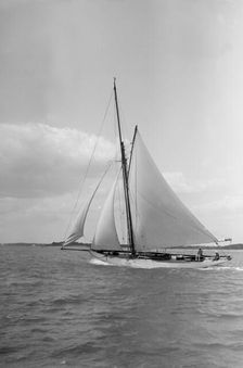 Unknown cutter under sail, 1911. Creator: Kirk & Sons of Cowes