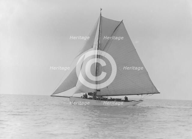 Unknown cutter under sail, 1913. Creator: Kirk & Sons of Cowes.