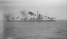 Unknown destroyer under way. Creator: Kirk & Sons of Cowes