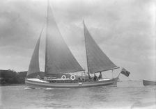 Unknown ketch under sail. Creator: Kirk & Sons of Cowes