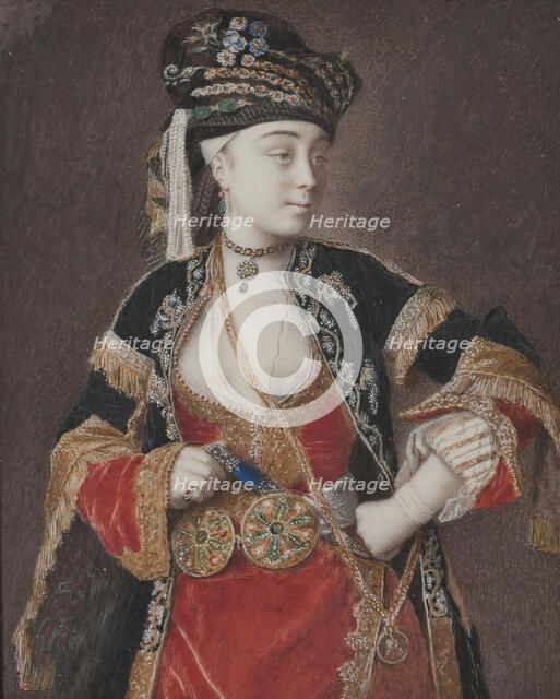 Unknown lady in Turkish costume, 18th century. Creator: Jean-Etienne Liotard.