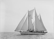 Unknown schooner under sail, 1938. Creator: Kirk & Sons of Cowes
