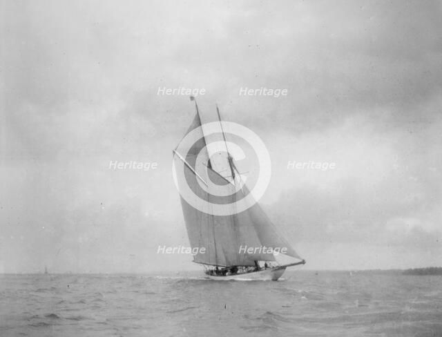 Unknown schooner under sail. Creator: Kirk & Sons of Cowes.