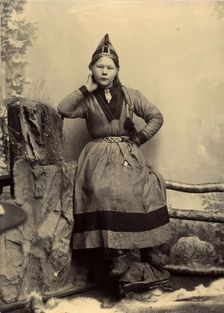 Unknown Sami girl, 1890-1900. Creator: Helene Edlund
