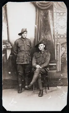 Unknown soldiers, presumably friends of Bernard Laurence Barney Nugent. Creator: Murphy
