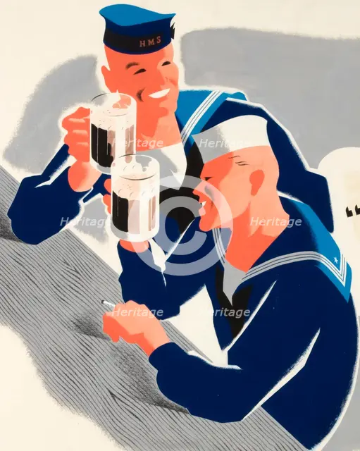 'Unless We Can Divide Those Two Fellows, We're Sunk!', World War II poster, c1940-c1945. Creator: Unknown.