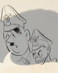 "Unless we can divide those two fellows - we're sunk!" WWII poster...between 1940 and 1946. Creator: Central Office of Information