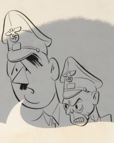 "Unless we can divide those two fellows - we're sunk!" WWII poster...between 1940 and 1946. Creator: Central Office of Information