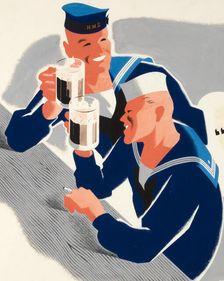 Unless We Can Divide Those Two Fellows, We're Sunk! World War II poster, c1940-c1945. Creator: Unknown