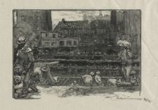 Unloaders of Plaster (Canal St. Martin), 1890. Creator: Auguste Louis Lepère (French, 1849-1918)