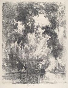 Unloading Ore, 1917. Creator: Joseph Pennell