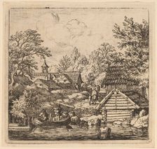 Unloading a Barge, probably c. 1645/1656. Creator: Allart van Everdingen