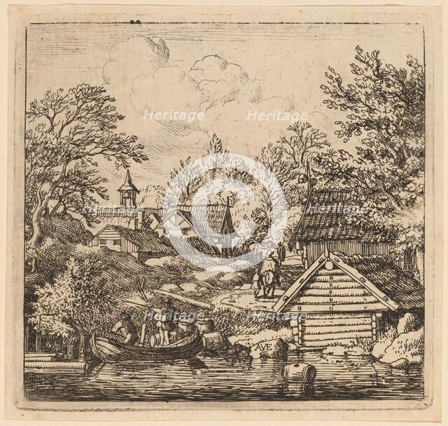 Unloading a Barge, probably c. 1645/1656. Creator: Allart van Everdingen.