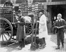 Unloading at Billingsgate Market, London, 1893. Creator: Paul Martin
