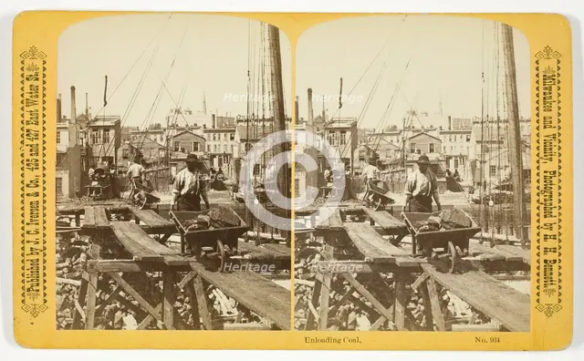 Unloading Coal, 1880/89. Creator: Henry Hamilton Bennett.