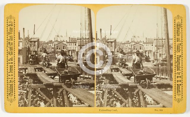 Unloading Coal, 1880/89. Creator: Henry Hamilton Bennett.