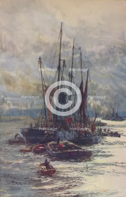 'Unloading Coal into Barges', 1910. Artist: William Lionel Wyllie.