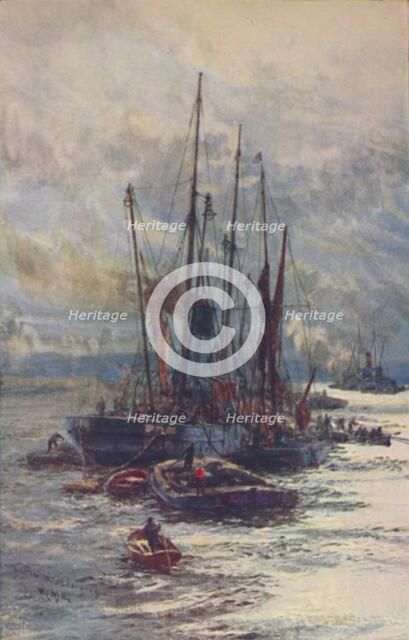 'Unloading Coal into Barges', 1910. Artist: William Lionel Wyllie.