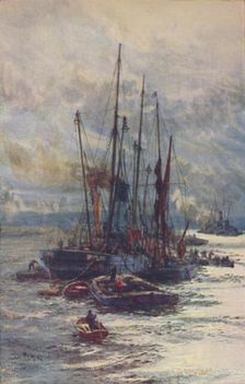 Unloading Coal into Barges 1910. Artist: William Lionel Wyllie