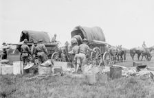 Unloading supplies, N.Y.N.G., between c1910 and c1915. Creator: Bain News Service
