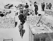 Unofficial opening of the Tomb of Tutankhamun, Valley of the Kings, Egypt, 1922. Creator: Harry Burton