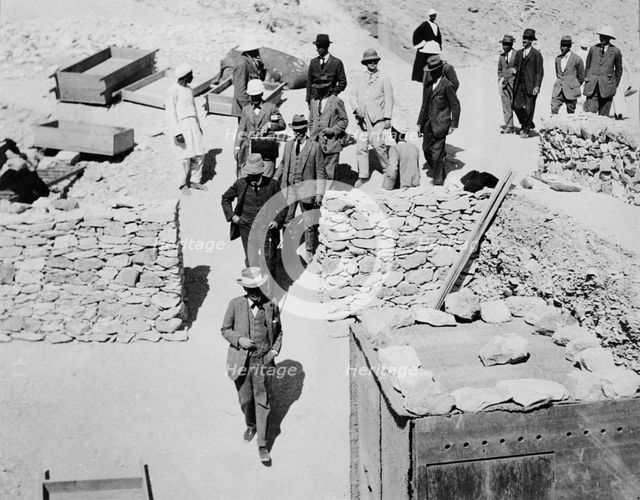 Unofficial opening of the Tomb of Tutankhamun, Valley of the Kings, Egypt, 1922. Artist: Harry Burton