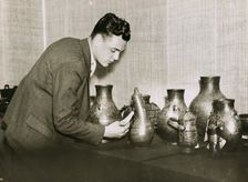 Unpacking and examining the exhibits for the International Exhibition of Chinese Art 1935. Creator: Sport and General Press Agency